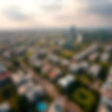 Aerial view highlighting the residential areas within Falcon City