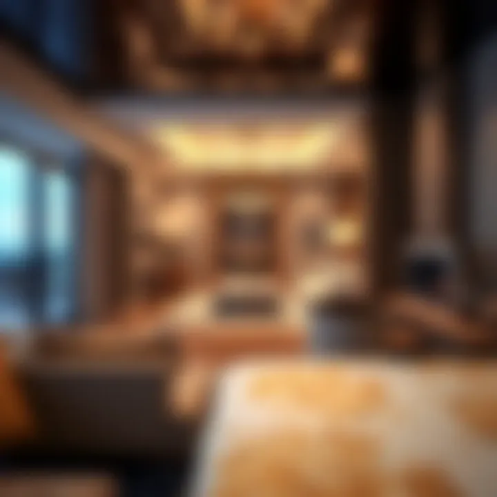 Luxurious interior of a suite at Golden Sands Residences
