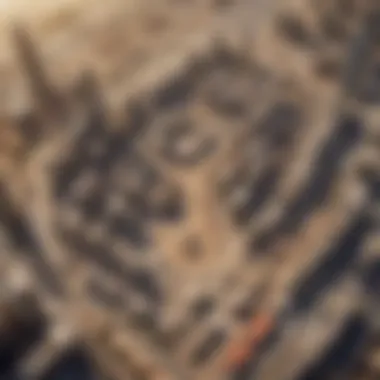 Aerial Perspective: The Heart of Dubai's Construction Boom An aerial view of a major construction site highlighting ongoing real estate projects.