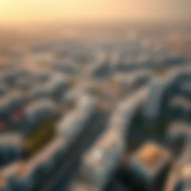 Aerial view of a bustling residential area in Dubai