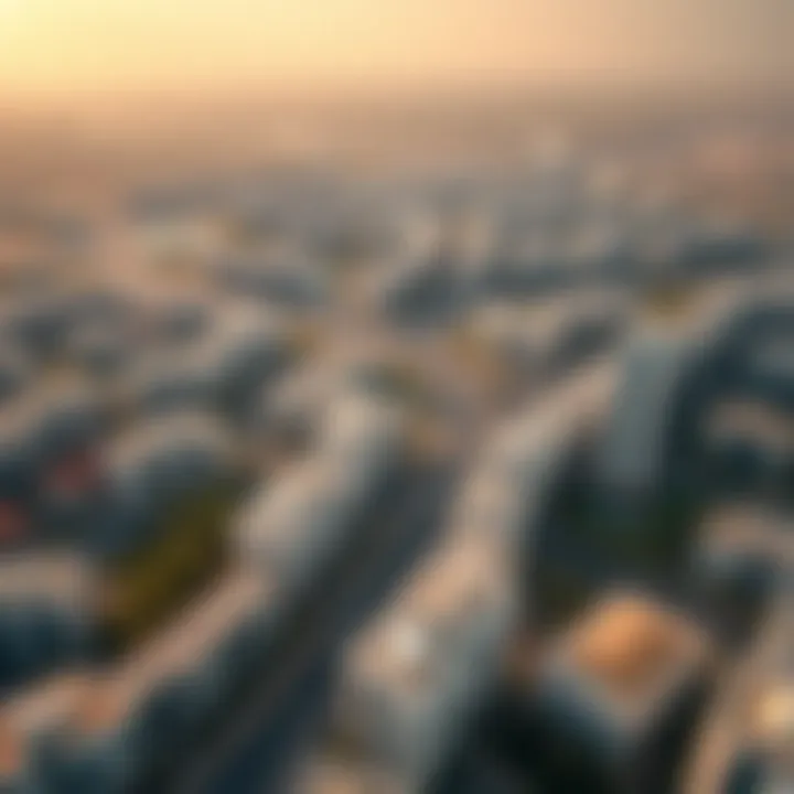 Aerial view of a bustling residential area in Dubai