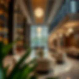 Luxurious lobby of Hyatt Regency Dubai Deira