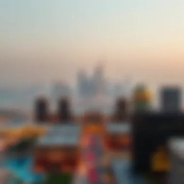 Panoramic view of Dubai skyline from Hyatt Regency Deira