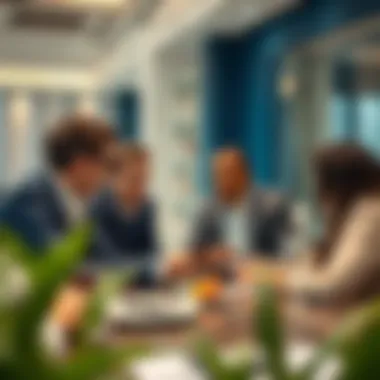 Investors engaging in a discussion about property trends