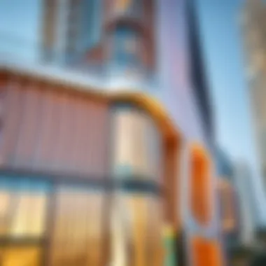 Close-up of برج الماس's innovative façade and structural elements