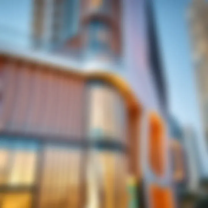 Close-up of برج الماس's innovative façade and structural elements