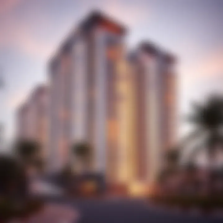 A modern residential building in Dubai