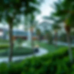 Stunning landscape view of JVC Park showcasing lush greenery and modern architecture