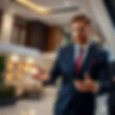 Property Showcase by Real Estate Professionals Real estate agent showcasing a property to potential investors