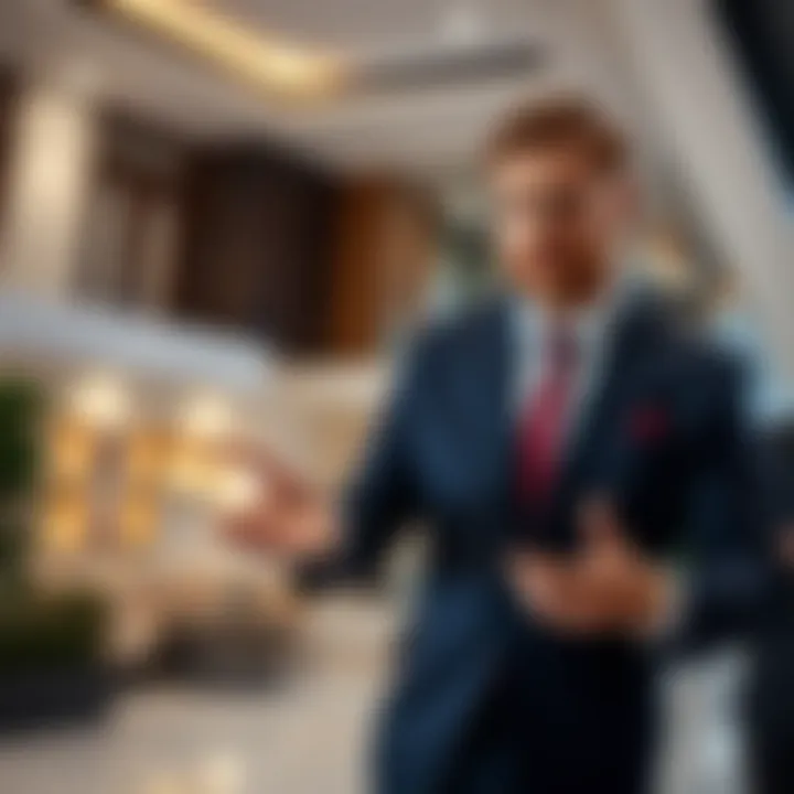 Property Showcase by Real Estate Professionals Real estate agent showcasing a property to potential investors