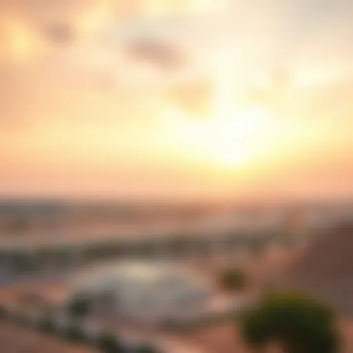 A Serene Sunset at Liwa Oasis Stunning panoramic view of Liwa Oasis under a sunset sky