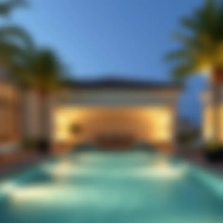 A serene pool area in a luxury property
