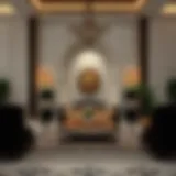 Luxurious majlis seating arrangement showcasing intricate patterns