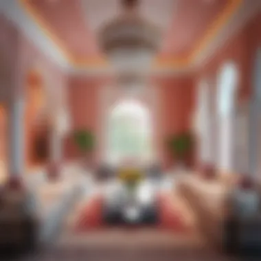 Inviting Atmosphere through Color in Majlis Warm color palette creating an inviting atmosphere in a majlis