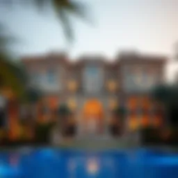 Luxurious exterior view of a Dubai mansion showcasing architectural brilliance