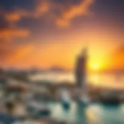 Breathtaking sunset over Marina Beach showcasing iconic skyline