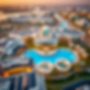 Aerial Overview of Key Projects in Marjan Abu Dhabi Aerial view of Marjan Abu Dhabi's key real estate projects