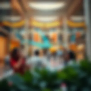 Community spaces within Mazaid Mall designed for engagement and events