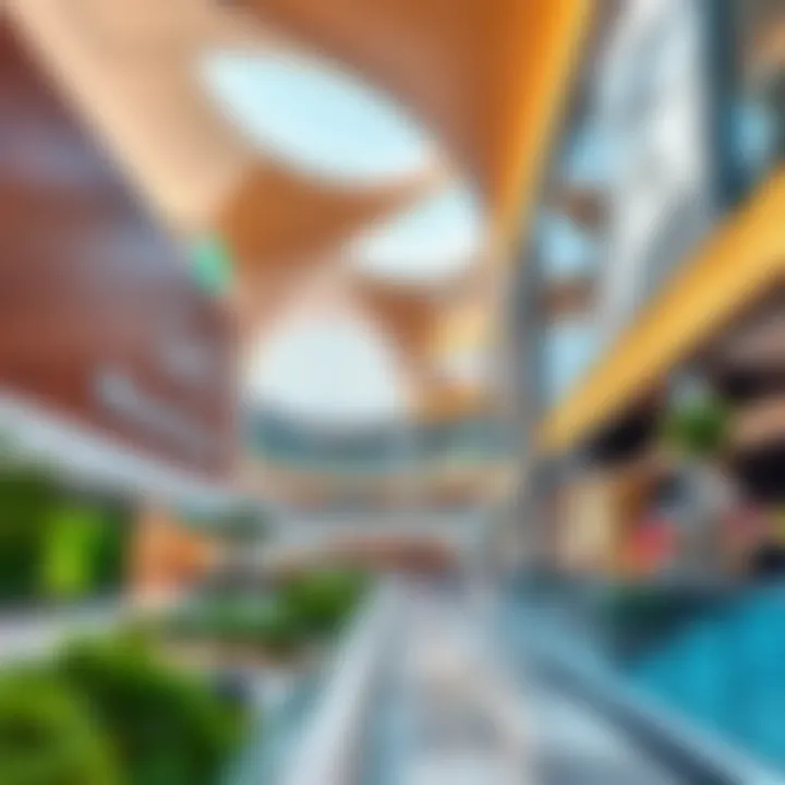 Sustainable design elements incorporated in the construction of Mazaid Mall