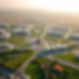 Aerial view of Mohamad Bin Rashid City showcasing its expansive layout and green spaces