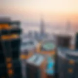 Aerial view of Montgomery Dubai showcasing modern architecture