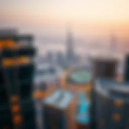 Aerial view of Montgomery Dubai showcasing modern architecture