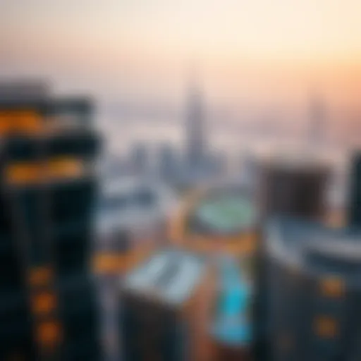 Aerial view of Montgomery Dubai showcasing modern architecture