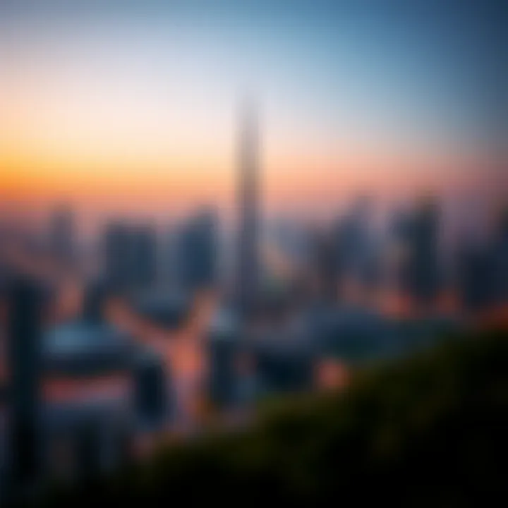 Panoramic view of the skyline surrounding Montgomery Dubai