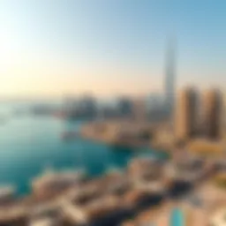 A panoramic view of the stunning skyline at Dubai Creek Harbour