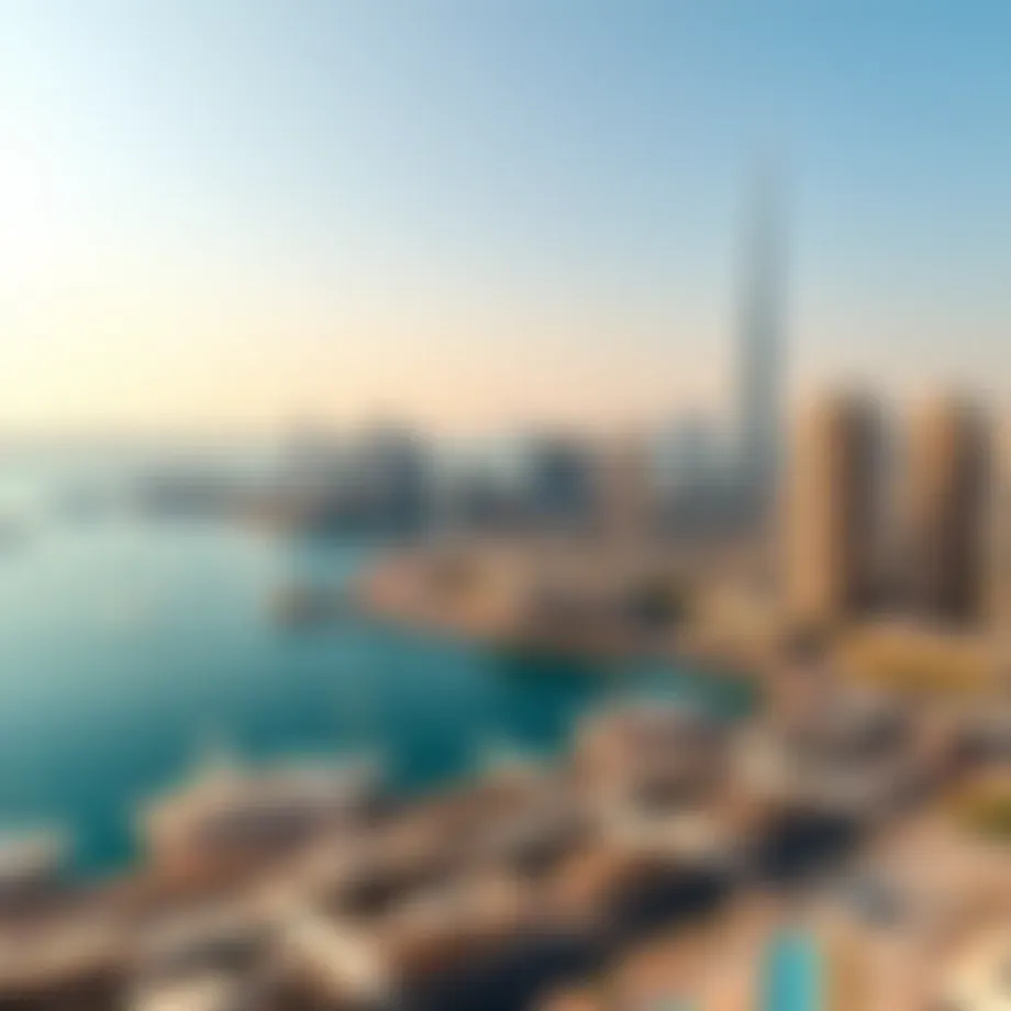 A panoramic view of the stunning skyline at Dubai Creek Harbour