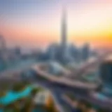 A stunning skyline view of Dubai showcasing iconic skyscrapers