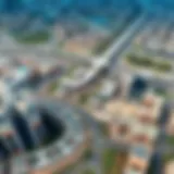 Aerial view of Dubai Silicon Oasis showcasing its proximity to transportation networks.