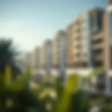 Modern residential buildings in Dubai Silicon Oasis highlighting urban living.