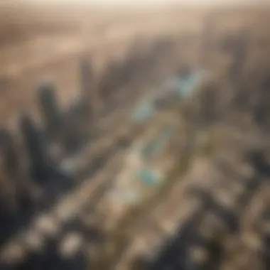 Aerial View of Dubai Real Estate Developments Aerial view of Dubai showcasing various real estate developments