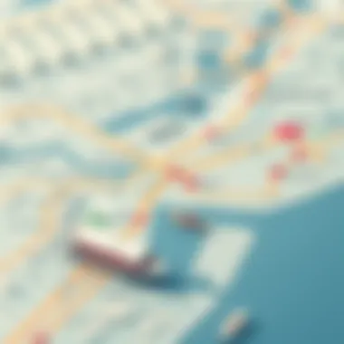 Transport Network Map of Dubai Map of Dubai's transport network featuring boat taxi routes