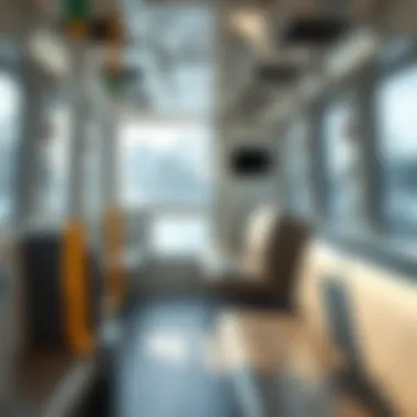 Comfortable Interior of RTA Boat Taxi Interior of an RTA boat taxi highlighting comfortable seating and modern design