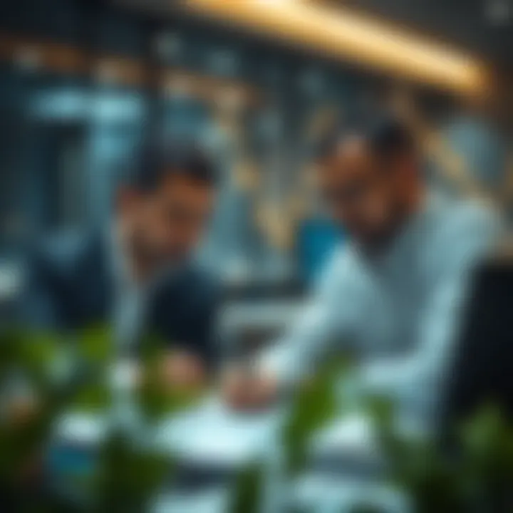 Investors Engaged in Market Analysis Investors analyzing real estate market data