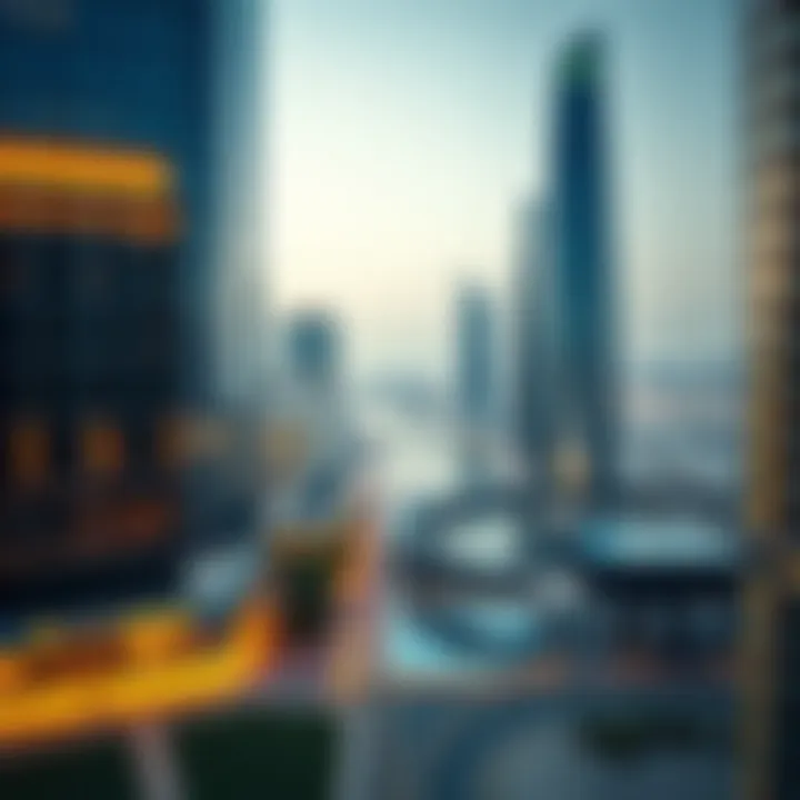 Panoramic view of Business Bay highlighting the strategic location of the Oberoi Centre