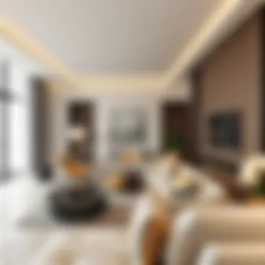 Interior design of a living space in Olivia Residence with modern furnishings