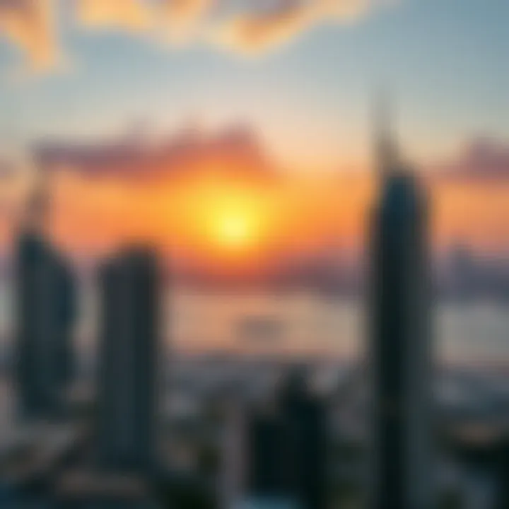 Scenic view of the Dubai skyline from Palm Beach Towers 3