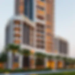 Stunning exterior view of Palm Tower Residences showcasing modern architectural design