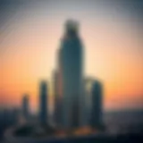 Stunning view of Pearl Plaza Tower at sunset