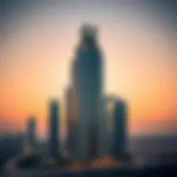 Stunning view of Pearl Plaza Tower at sunset