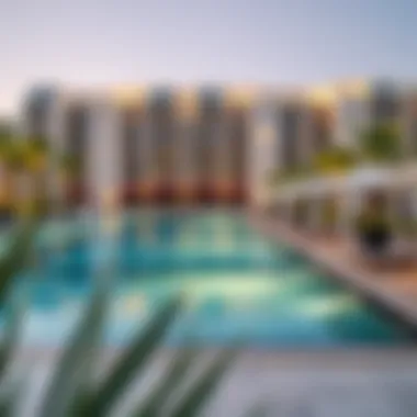 Luxurious amenities offered at Radiant Square including pools and lounges