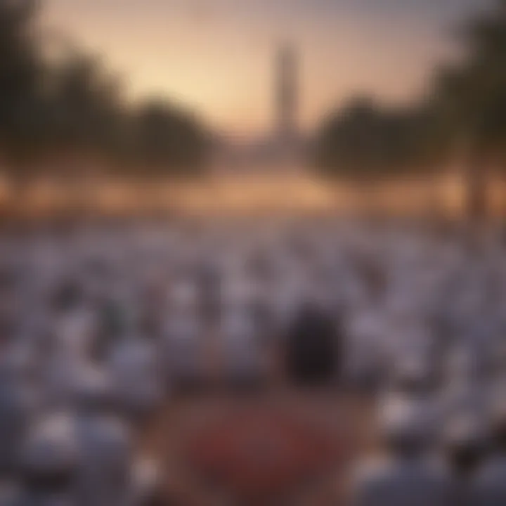 Community gathering for prayer during Ramadan