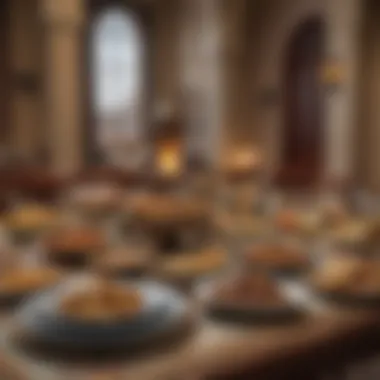 Traditional Iftar Table Traditional Iftar table setup with various dishes