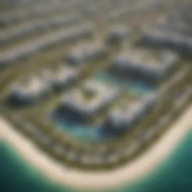 Aerial Overview of Al Reem Island Villas Aerial view of Reem Island showcasing luxury villas