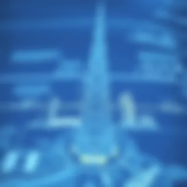 Blueprint Design of Rostamani Tower Architectural blueprint showcasing the design elements of Rostamani Tower