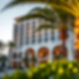 Stunning architectural facade of Seven Palm Hotel & Apartments