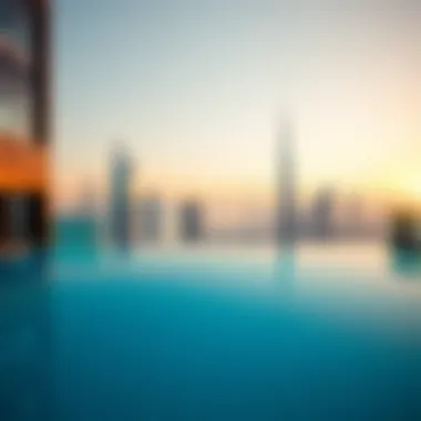Infinity pool overlooking the Dubai skyline
